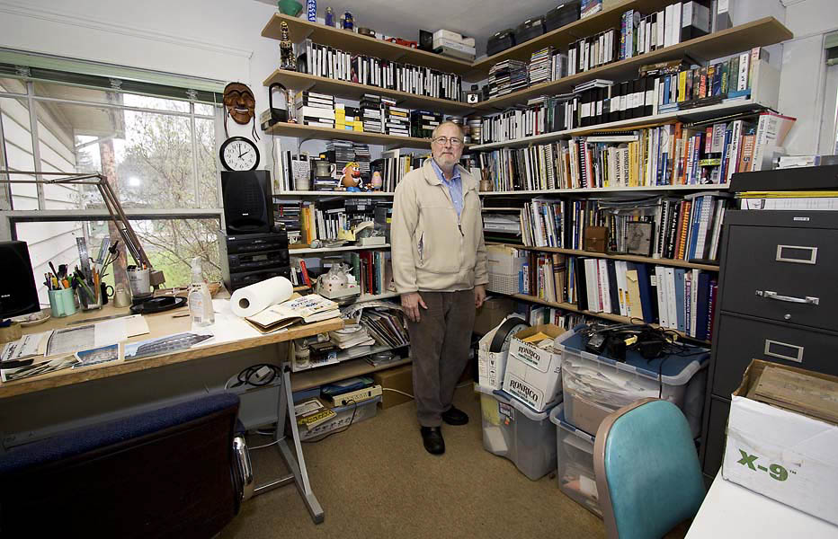 Ken inside of his office at the University of Oregon, where he teaches a variety of art classes including comic illustrations and animation