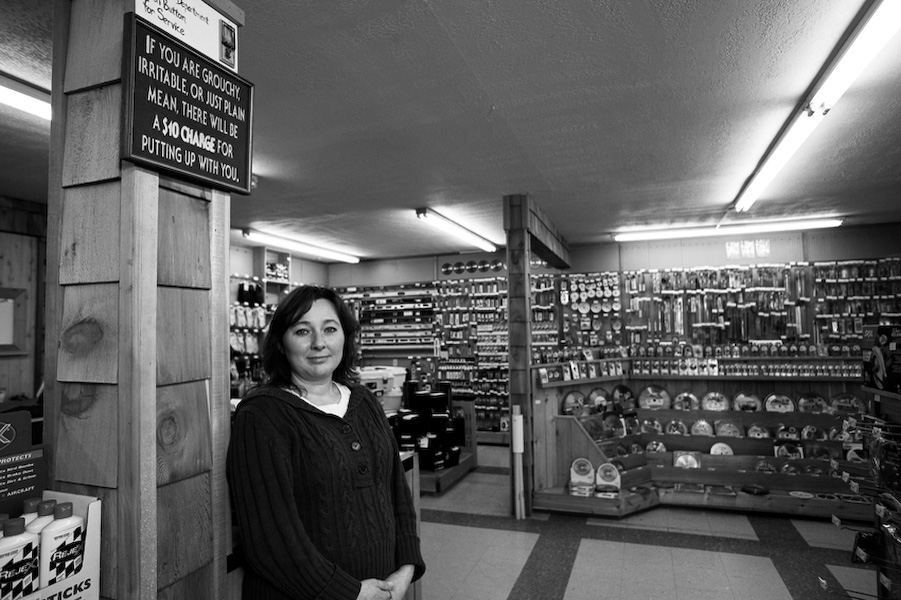 Leona Houston, Director of Operations at B and I True Value Hardware of Junction
City hasn't noticed as steep a drop in sales as other businesses in the area. While buying new housing is becoming less common, repairing old ones has become more and more popular as mortgage failures flourish.