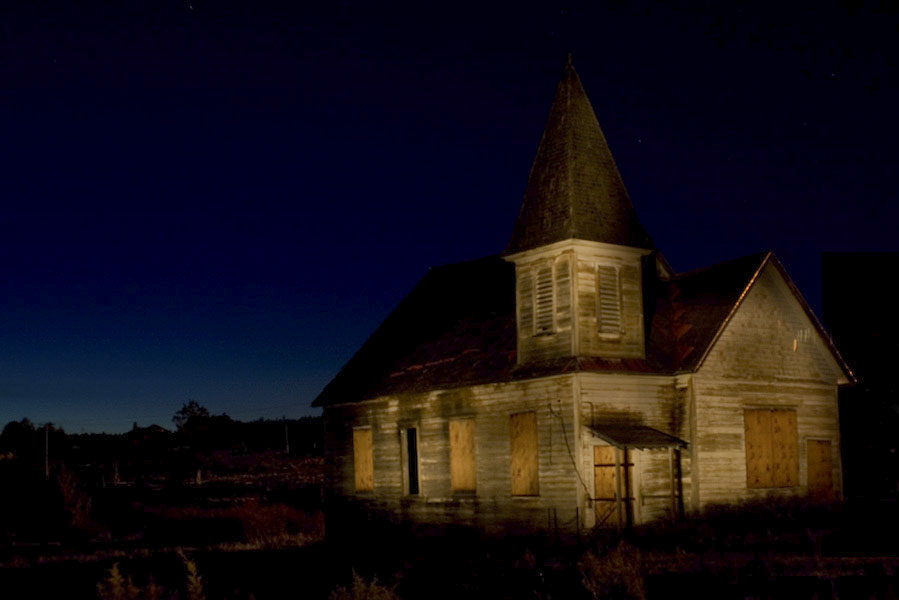 An abandoned church on Warm Springs Indian Reservation, Simnasho, Oregon.